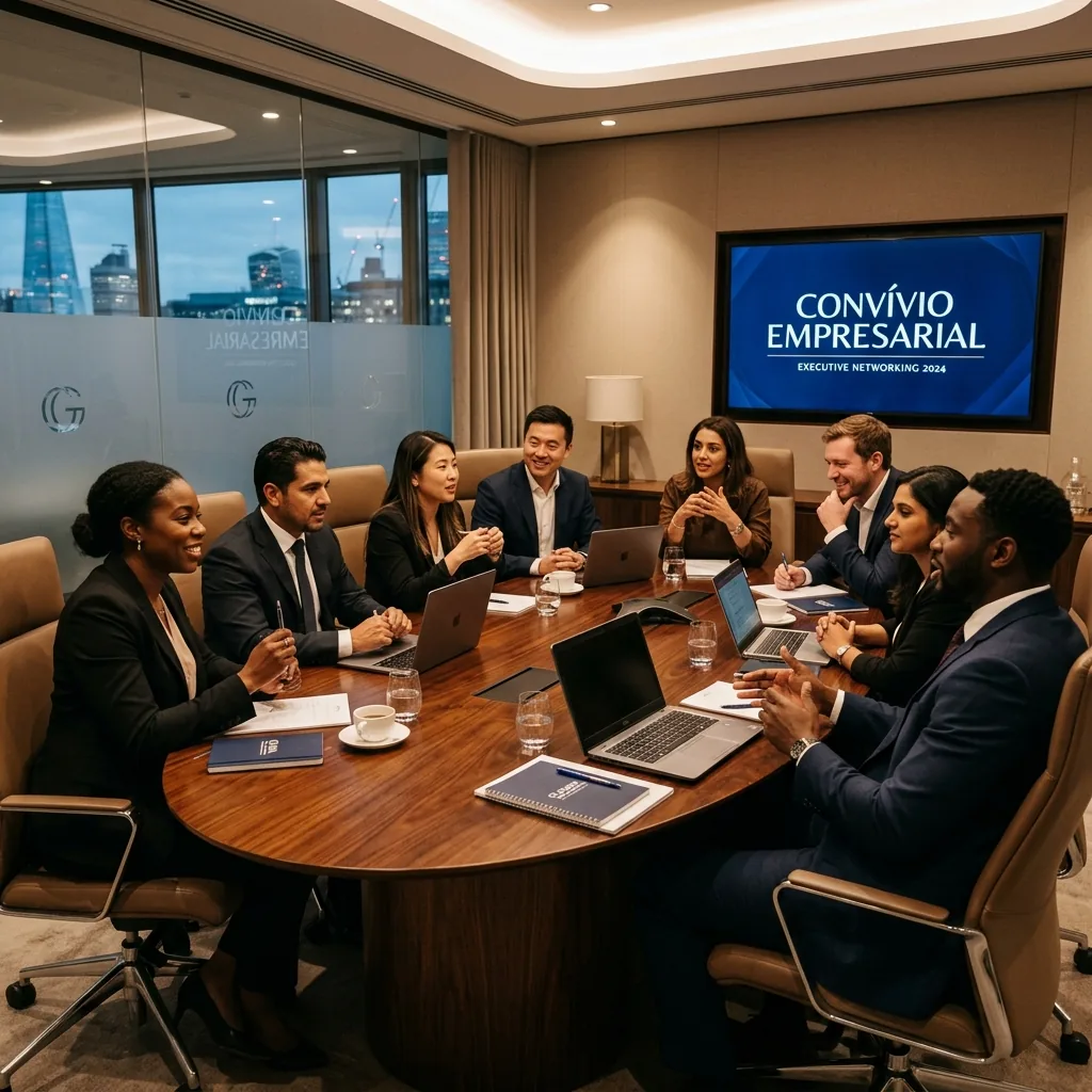 Convívio Empresarial — empresários numa mesa de trabalho